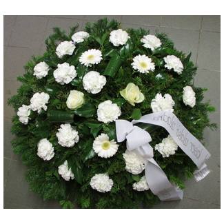 80as koszor fehr viragos